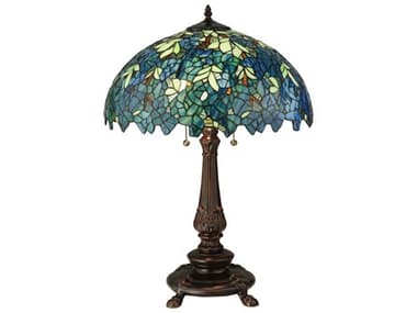 Meyda Nightfall Wisteria Brown Tiffany Table Lamp MY124815