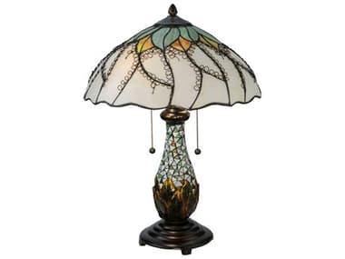 Meyda Videira Florale Bronze Tiffany Table Lamp MY139604