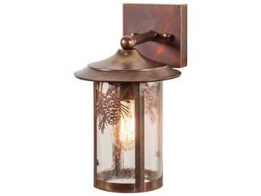 Meyda Fulton Vintage Copper 1-light Glass Outdoor Wall Light MY221039