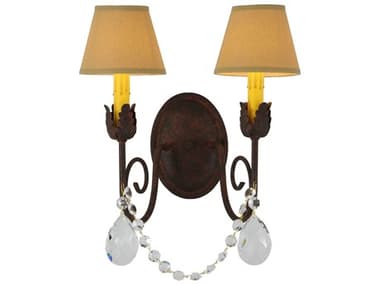 Meyda Gothic 16" Tall 2-Light Brown Crystal Wall Sconce MY142468