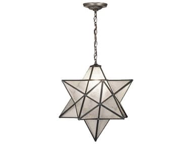 Meyda Moravian Star 18" 1-Light Bronze Glass Geometric Pendant MY21211