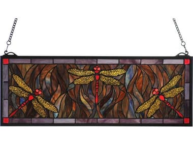 Meyda Dragonfly Trio Stained Glass Window MY48091
