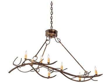 Meyda 8-Light Copper Glass Island Pendant MY181655