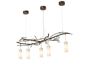 Meyda 5-Light Copper Cylinder Island Pendant MY198075