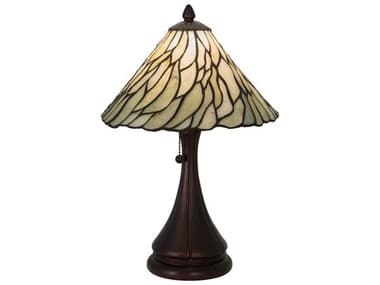 Meyda Jadestone Willow Brown Glass Tiffany Table Lamp MY107365