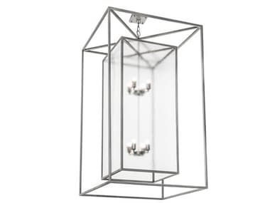 Meyda Kitzi Box 51" Wide 8-Light Pewter Glass Geometric Tiered Chandelier MY176669