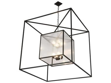 Meyda Kitzi Box 68" Wide 8-Light Bronze Glass Geometric Chandelier MY179884