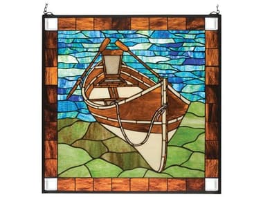 Meyda Beached Guideboat Stained Glass Window MY21440