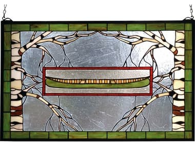 Meyda North Country Canoe Stained Glass Window MY70490