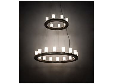 Meyda Loxley Black / Chocolate White 24-light 60'' Wide LED Chandelier MY219925