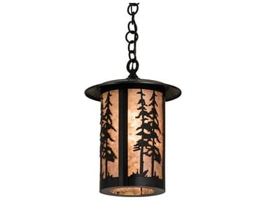 Meyda 1-Light Copper Glass Cylinder Mini Pendant MY181649