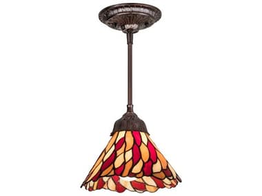 Meyda 1-Light Bronze Tiffany Mini Pendant MY191564