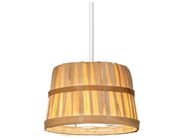 Meyda 3-Light Natural Wood Brown Drum Mini Pendant MY215231