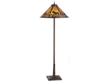 Meyda Moose Creek Brown 60" Tall Bronze Glass Floor Lamp MY107889