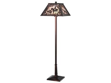 Meyda Fox Hunt Gray 60" Tall Bronze Floor Lamp MY110194