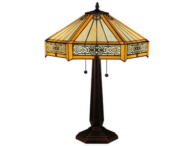 Meyda Peaches Bronze Tiffany Table Lamp MY138116