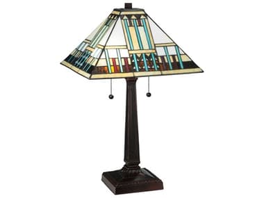 Meyda Prairie Peaks Brown Tiffany Table Lamp MY138119