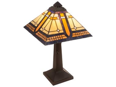 Meyda Sierra Prairie Mission Accent Bronze Tiffany Table Lamp MY142879