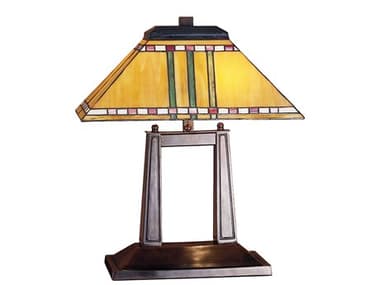 Meyda Prairie Corn Oblong Beige Bronze Tiffany Table Lamp MY26004
