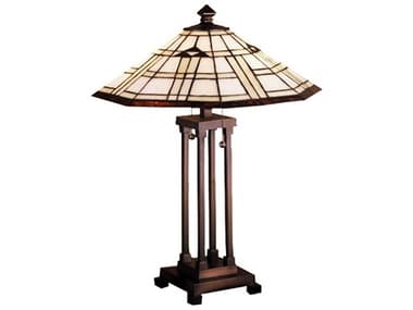 Meyda Arrowhead Mission Bronze Tiffany Table Lamp MY50281