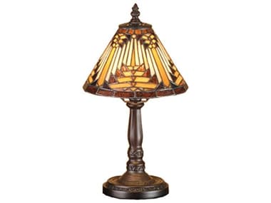 Meyda Nuevo Mission Mini Bronze Tiffany Table Lamp MY66223