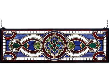 Meyda Evelyn In Lapis Transom Stained Glass Window MY77907