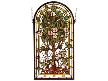 Meyda Arched Tree of Life Stained Glass Window MY99049