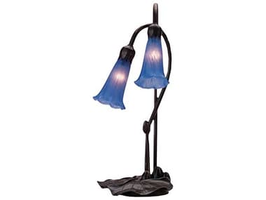 Meyda Pond Lily Blue Accent Table Lamp MY13064