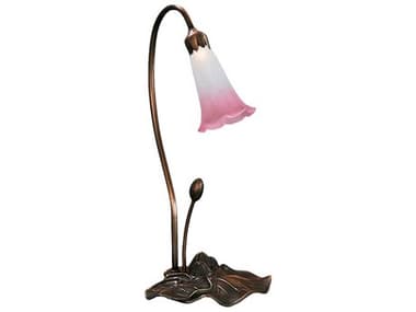 Meyda Pond Lily Pink & White Accent Table Lamp MY13509