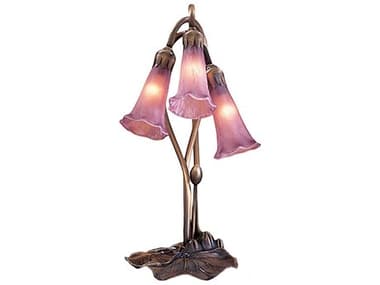 Meyda Cranberry Pond Lily Bronze Accent Table Lamp MY13863