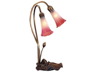 Meyda Pond Lily Pink & White Accent Table Lamp MY14170