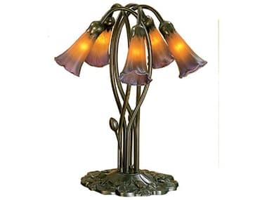 Meyda Pond Lily Amber & Purple Accent Table Lamp MY14962