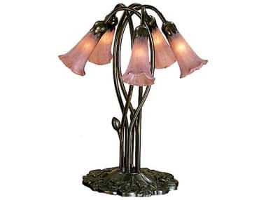 Meyda Cranberry Pond Lily Red Accent Table Lamp MY15127