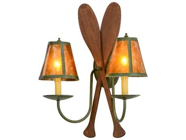 Meyda Paddle 20" Tall Tarnished Copper amber Wall Sconce MY148768