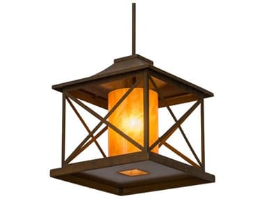 Meyda 1-Light Brown Glass Cylinder Geometric Pendant MY115982