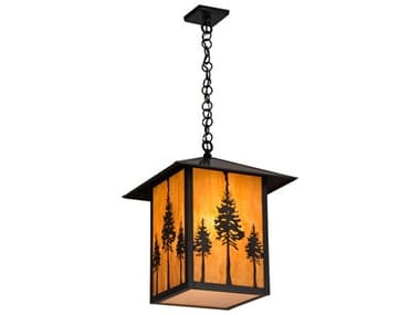 Meyda 1-Light Brown Glass LED Lantern Pendant MY179594