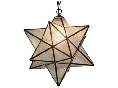 Meyda Moravian Star 18" 1-Light Bronze Glass Pendant MY184049