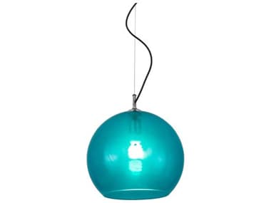 Meyda Bola 14" 1-Light Blue Glass Globe Pendant MY184576