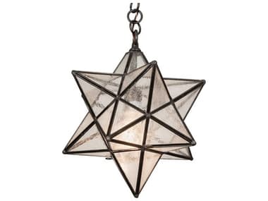 Meyda Moravian Star 12" 1-Light Bronze Glass Pendant MY196886