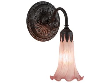 Meyda Pond Lily 10" Tall 1-Light Oil Rubbed Bronze Glass Wall Sconce MY227736