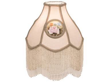 Meyda 12'' Ivory Reverse Painted Roses with Beads Shade MY12625