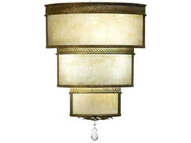 Meyda Rope Trimmed 24" Tall 3-Light Corinth Brown Crystal Wall Sconce MY117540