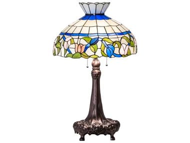 Meyda Rose Vine Glass Tiffany Mahogany Bronze Buffet Lamp MY230475