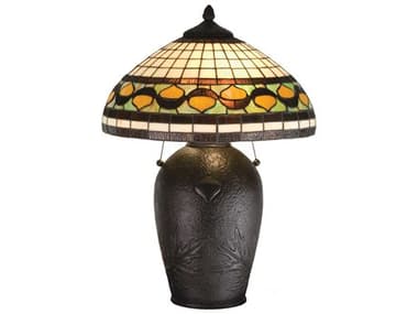 Meyda Acorn Bronze Glass Tiffany Table Lamp MY19169