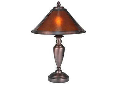 Meyda Van Erp Amber Mica Accent Bronze Glass Table Lamp MY23028