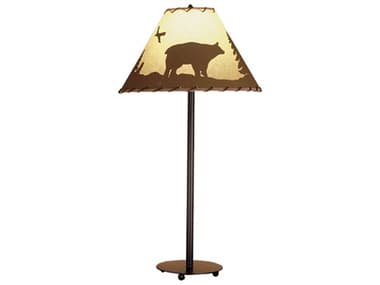 Meyda Bear In The Woods Painted Bronze Table Lamp MY48465
