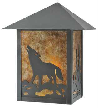 Meyda Seneca Northwood's Wolf On The Loose Outdoor Wall Light MY109130