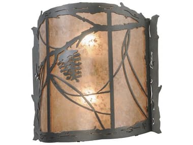 Meyda Whispering Pines 14" Tall 2-Light Pewter Wall Sconce MY13875