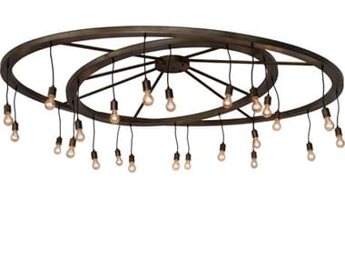 Meyda 24-Light Brown Glass Semi Flush Mount MY183648