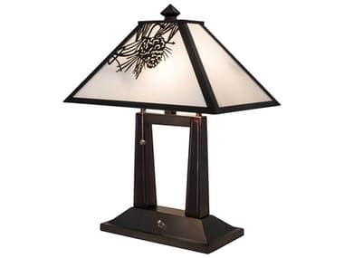 Meyda Glass Rustic Lodge Brown Table Lamp MY182011